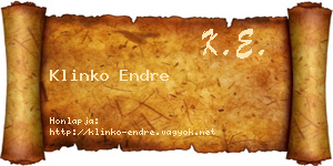 Klinko Endre névjegykártya