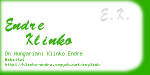 endre klinko business card